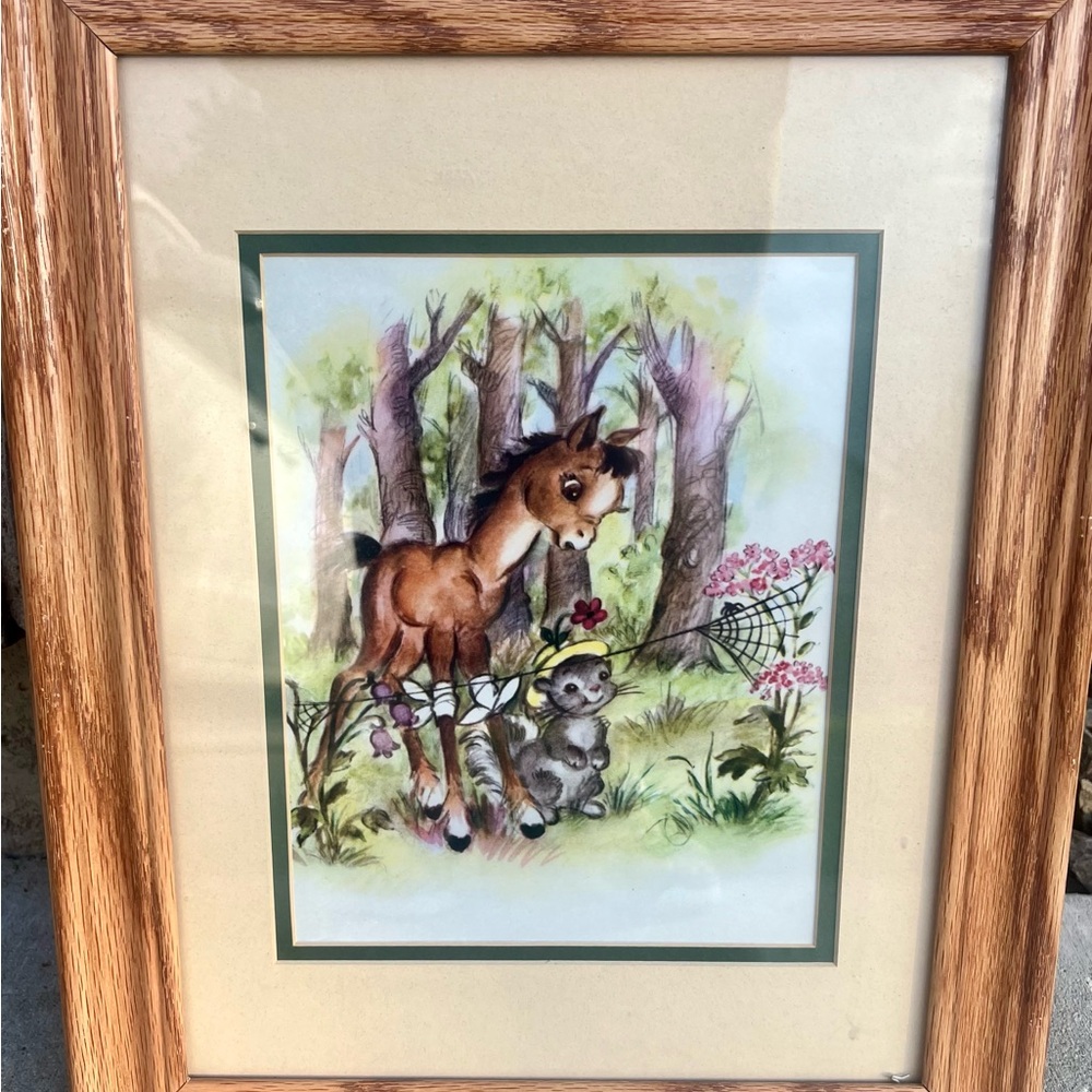 Framed Children’s Book Image Gidappy By Elsie Church, Illustrated by Margie 1948